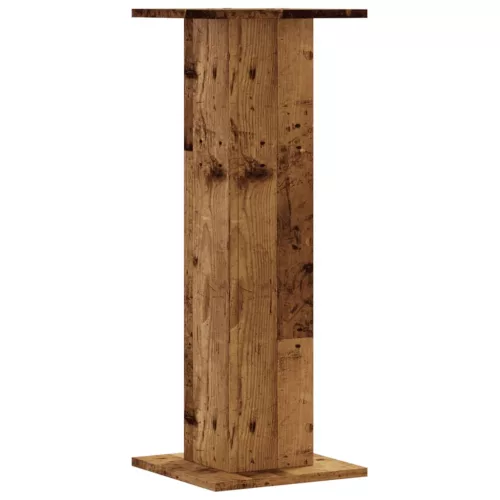 2 db antik fa színű szerelt fa hangszóróállvány 30 x 30 x 80 cm