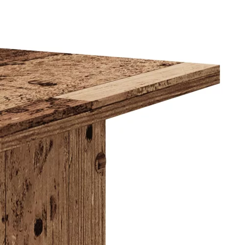 2 db antik fa színű szerelt fa hangszóróállvány 30 x 30 x 80 cm