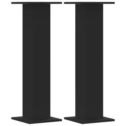 2 db fekete szerelt fa hangszóróállvány 30 x 30 x 95 cm