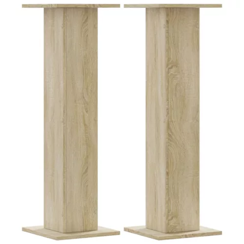 2 db sonoma tölgy színű szerelt fa hangszóróállvány 30x30x95 cm