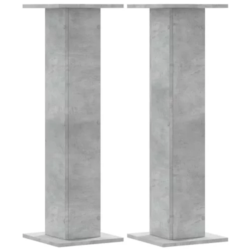 2 db betonszürke szerelt fa hangszóróállvány 30 x 30 x 95 cm