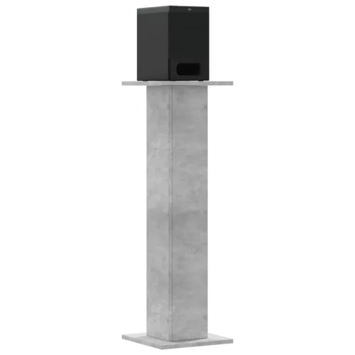 2 db betonszürke szerelt fa hangszóróállvány 30 x 30 x 95 cm