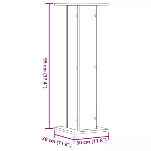 2 db betonszürke szerelt fa hangszóróállvány 30 x 30 x 95 cm