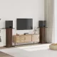 2 db barna tölgy színű szerelt fa hangszóróállvány 30x30x95 cm
