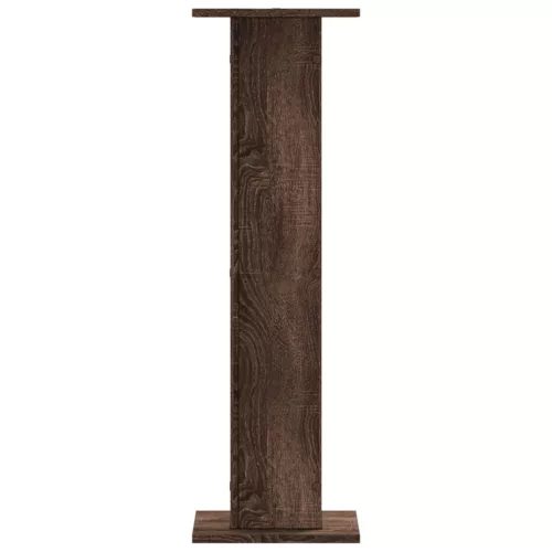 2 db barna tölgy színű szerelt fa hangszóróállvány 30x30x95 cm