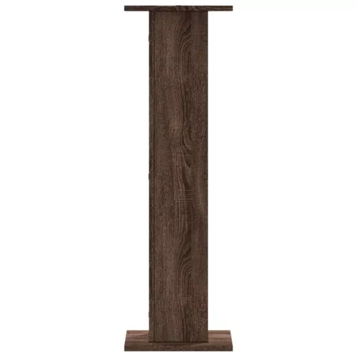2 db barna tölgy színű szerelt fa hangszóróállvány 30x30x95 cm