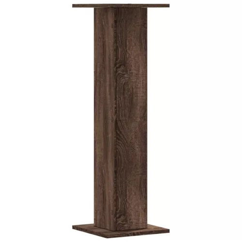 2 db barna tölgy színű szerelt fa hangszóróállvány 30x30x95 cm