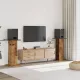 2 db antik fa színű szerelt fa hangszóróállvány 30 x 30 x 95 cm