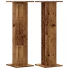 2 db antik fa színű szerelt fa hangszóróállvány 30 x 30 x 95 cm