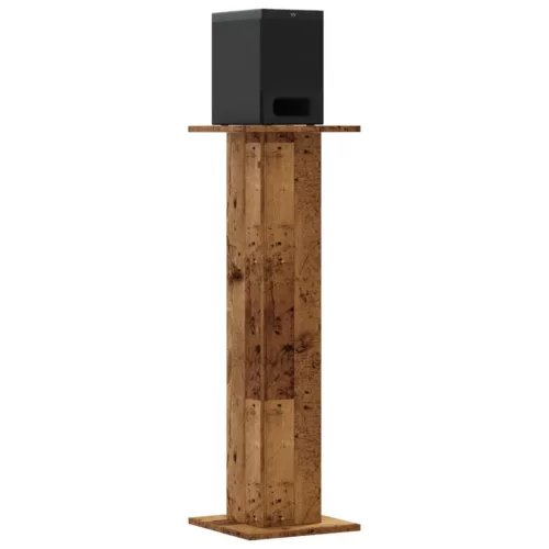 2 db antik fa színű szerelt fa hangszóróállvány 30 x 30 x 95 cm