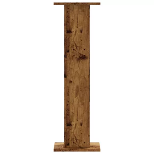 2 db antik fa színű szerelt fa hangszóróállvány 30 x 30 x 95 cm