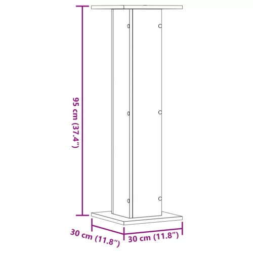 2 db antik fa színű szerelt fa hangszóróállvány 30 x 30 x 95 cm