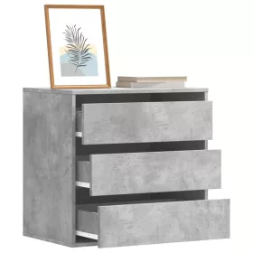   Betonszürke szerelt fa fiókos sarokszekrény 60 x 41 x 58 cm