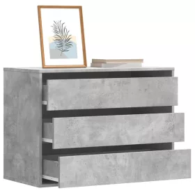   Betonszürke szerelt fa fiókos sarokszekrény 80 x 41 x 58 cm
