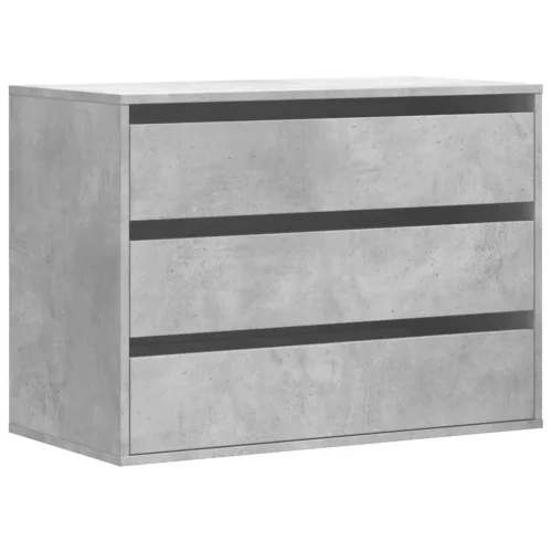 Betonszürke szerelt fa fiókos sarokszekrény 80 x 41 x 58 cm