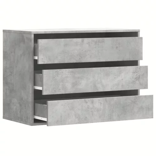 Betonszürke szerelt fa fiókos sarokszekrény 80 x 41 x 58 cm