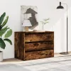 Füstös tölgy színű szerelt fa fiókos sarokszekrény 80x41x58 cm