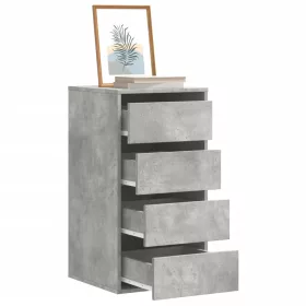   Betonszürke szerelt fa fiókos sarokszekrény 40 x 41 x 76 cm