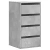Betonszürke szerelt fa fiókos sarokszekrény 40 x 41 x 76 cm