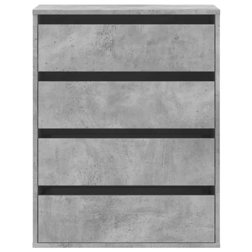 Betonszürke szerelt fa fiókos sarokszekrény 60 x 41 x 76 cm