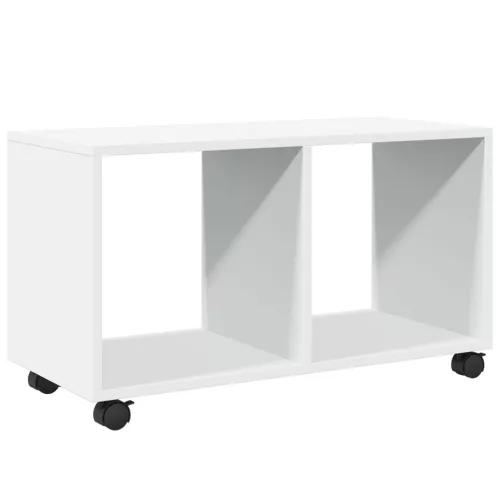 Fehér szerelt fa görgős szekrény 72 x 33 x 42,5 cm