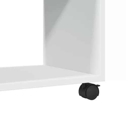 Fehér szerelt fa görgős szekrény 72 x 33 x 42,5 cm