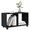 Fekete szerelt fa görgős szekrény 72 x 33 x 42,5 cm
