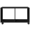 Fekete szerelt fa görgős szekrény 72 x 33 x 42,5 cm