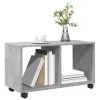 Betonszürke szerelt fa görgős szekrény 72 x 33 x 42,5 cm