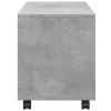 Betonszürke szerelt fa görgős szekrény 72 x 33 x 42,5 cm
