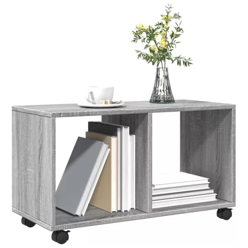 Szürke sonoma színű szerelt fa görgős szekrény 72x33x42,5 cm