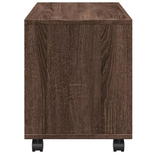 Barna tölgy színű szerelt fa görgős szekrény 72 x 33 x 42,5 cm