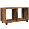Antik fa színű szerelt fa görgős szekrény 72 x 33 x 42,5 cm