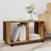 Antik fa színű szerelt fa görgős szekrény 72 x 33 x 42,5 cm