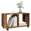 Antik fa színű szerelt fa görgős szekrény 72 x 33 x 42,5 cm