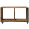 Antik fa színű szerelt fa görgős szekrény 72 x 33 x 42,5 cm