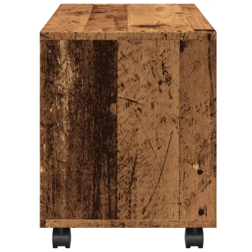 Antik fa színű szerelt fa görgős szekrény 72 x 33 x 42,5 cm