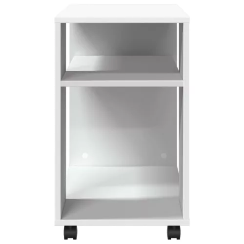 Fehér szerelt fa kisasztal kerekekkel 70 x 35 x 60 cm