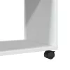 Fehér szerelt fa kisasztal kerekekkel 70 x 35 x 60 cm