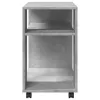 Betonszürke szerelt fa kisasztal kerekekkel 70 x 35 x 60 cm
