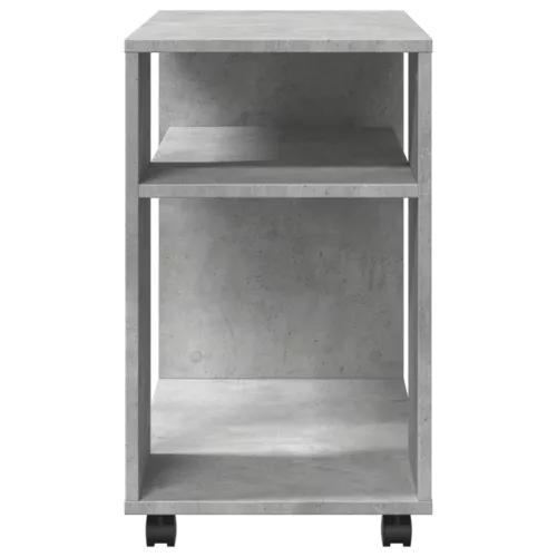 Betonszürke szerelt fa kisasztal kerekekkel 70 x 35 x 60 cm