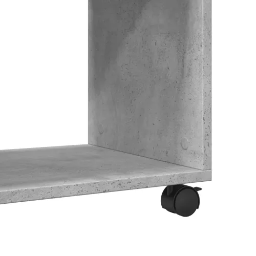 Betonszürke szerelt fa kisasztal kerekekkel 70 x 35 x 60 cm
