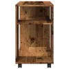 Antik fa színű szerelt fa kisasztal kerekekkel 70 x 35 x 60 cm