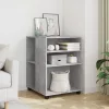 Betonszürke szerelt fa kisasztal kerekekkel 55 x 60 x 78 cm