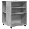 Betonszürke szerelt fa kisasztal kerekekkel 55 x 60 x 78 cm