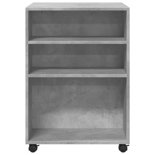 Betonszürke szerelt fa kisasztal kerekekkel 55 x 60 x 78 cm