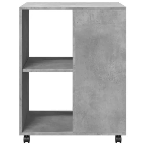 Betonszürke szerelt fa kisasztal kerekekkel 55 x 60 x 78 cm