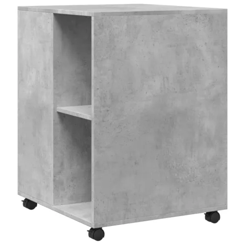 Betonszürke szerelt fa kisasztal kerekekkel 55 x 60 x 78 cm
