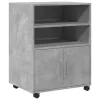 Betonszürke szerelt fa kerekes szekrény 60 x 48 x 81 cm
