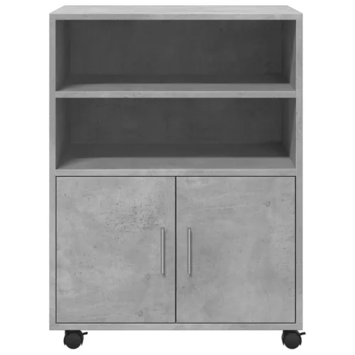Betonszürke szerelt fa kerekes szekrény 60 x 48 x 81 cm